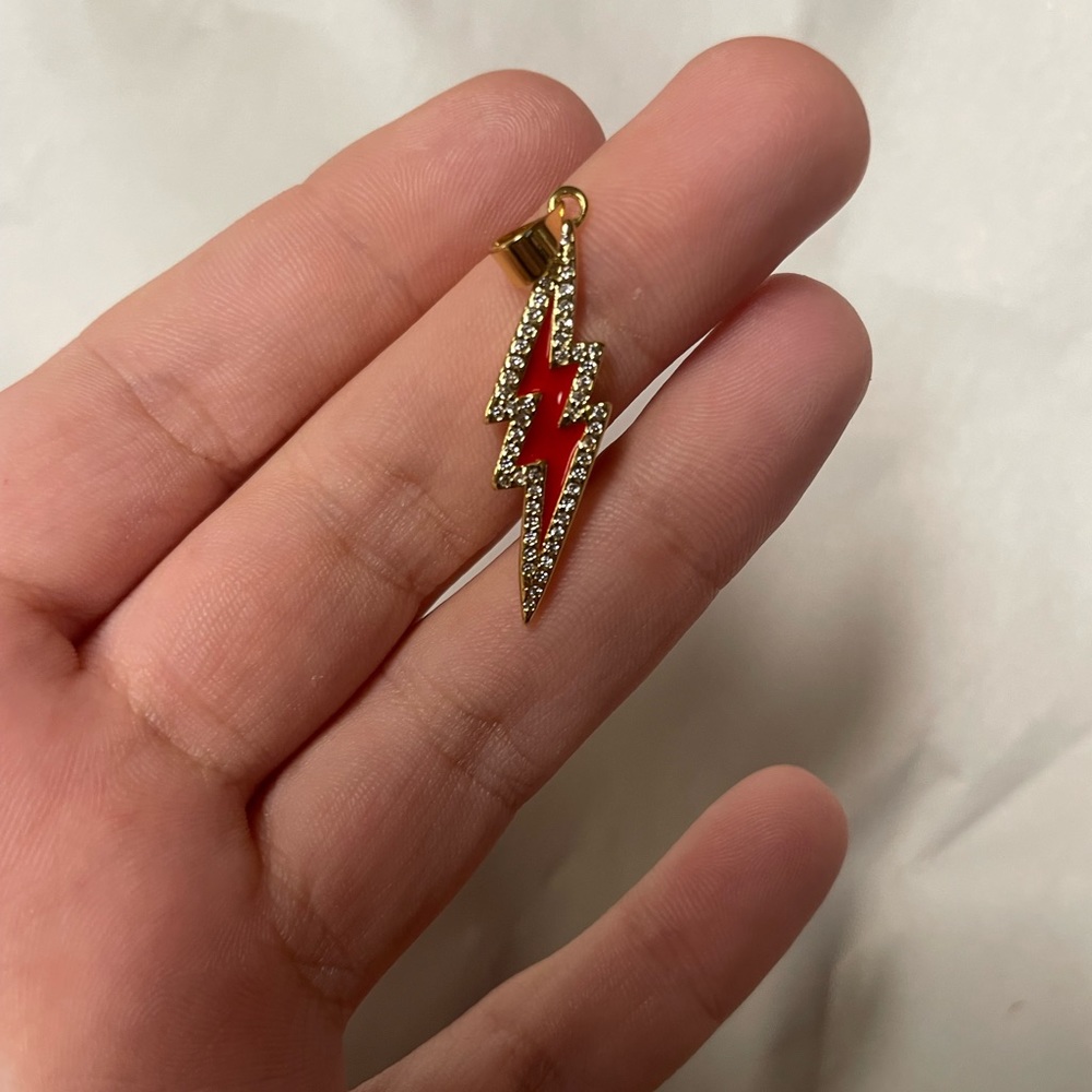 Oak & Ivy CZ Enamel Lightning Bolt Charm